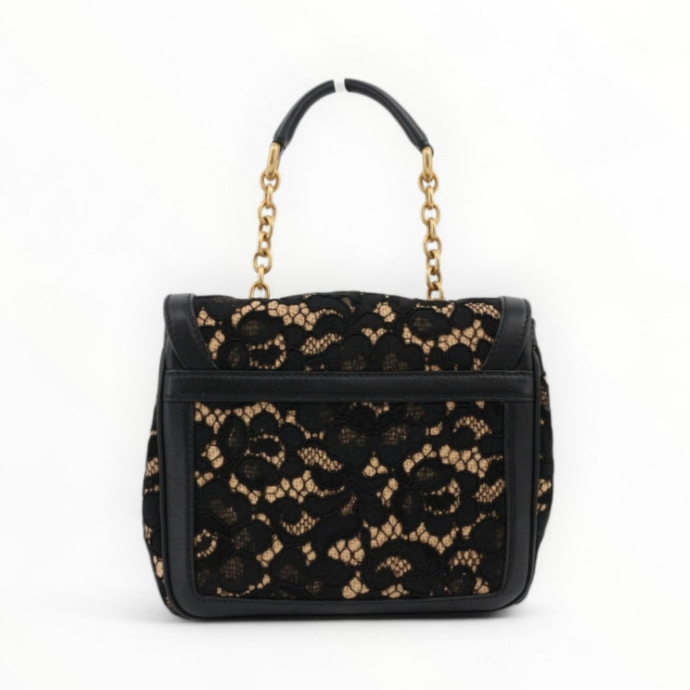 Dolce & Gabbana Black Lace & Beige Crossbody Bag with Gold Hardware authentic - Picture 3 of 13